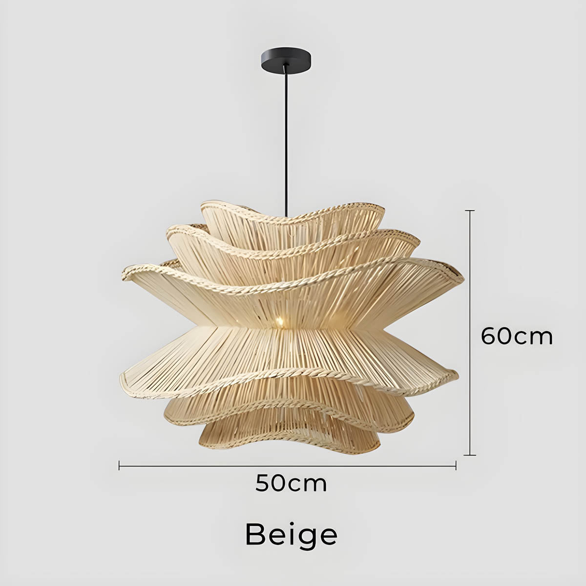 Laurelwood Form Rattan Chandelier — gallery image 14