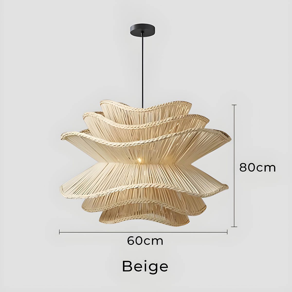 Laurelwood Form Rattan Chandelier — gallery image 15