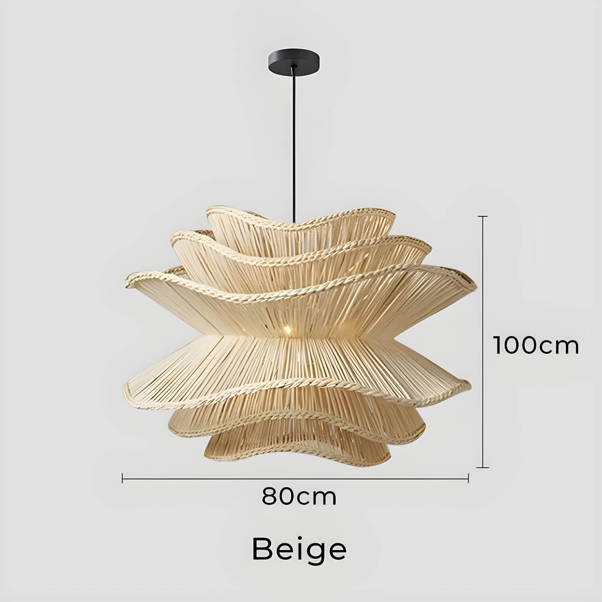 Laurelwood Form Rattan Chandelier — gallery image 16