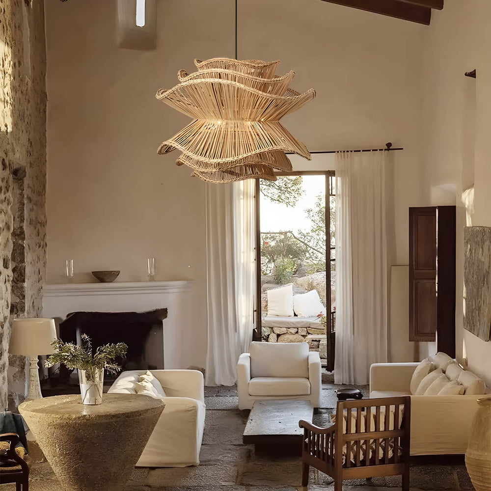 Laurelwood Form Rattan Chandelier — gallery image 4