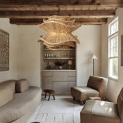 Laurelwood Form Rattan Chandelier — gallery image 2