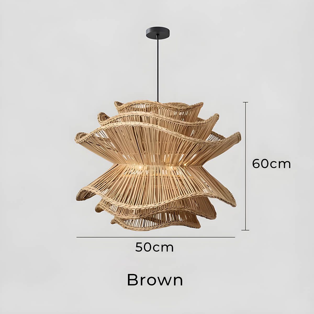 Laurelwood Form Rattan Chandelier — gallery image 9