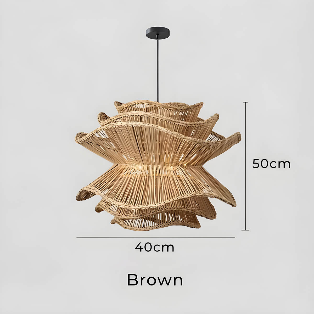 Laurelwood Form Rattan Chandelier — gallery image 8