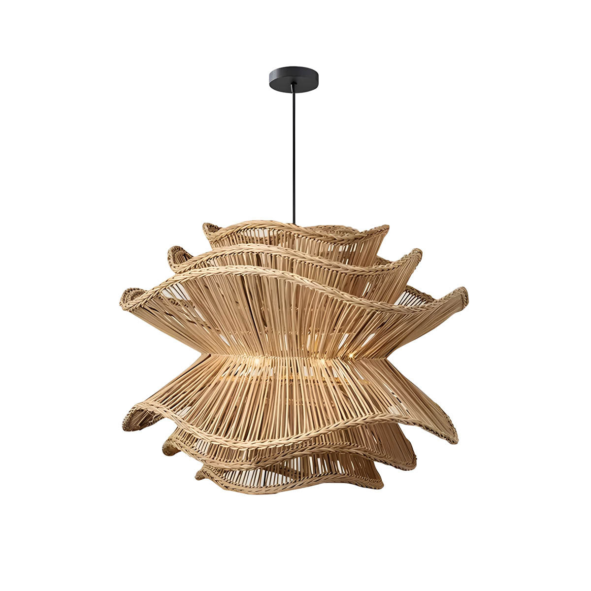 Laurelwood Form Rattan Chandelier — gallery image 17