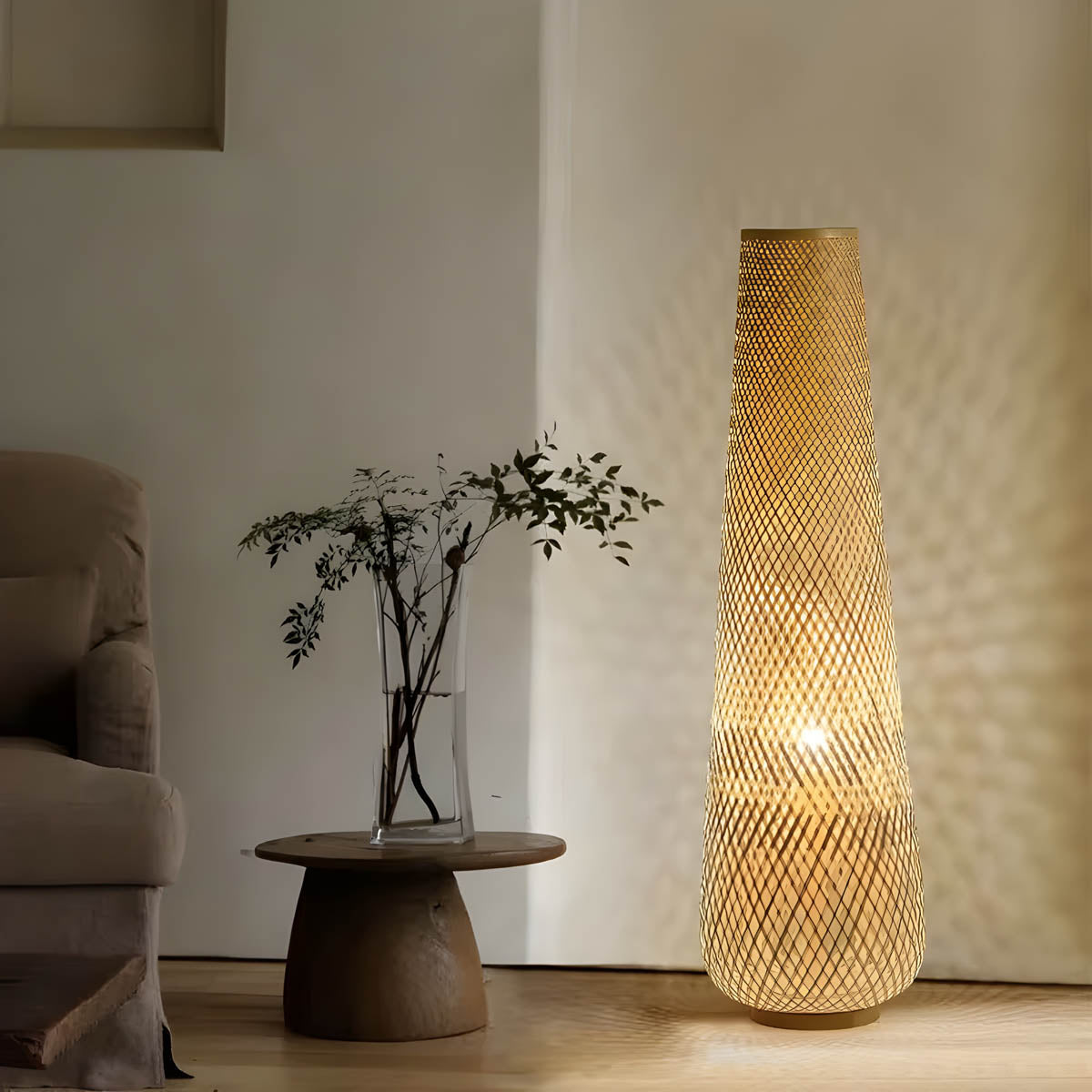 Fielding Form Rattan Floor Lamp — gallery image 7
