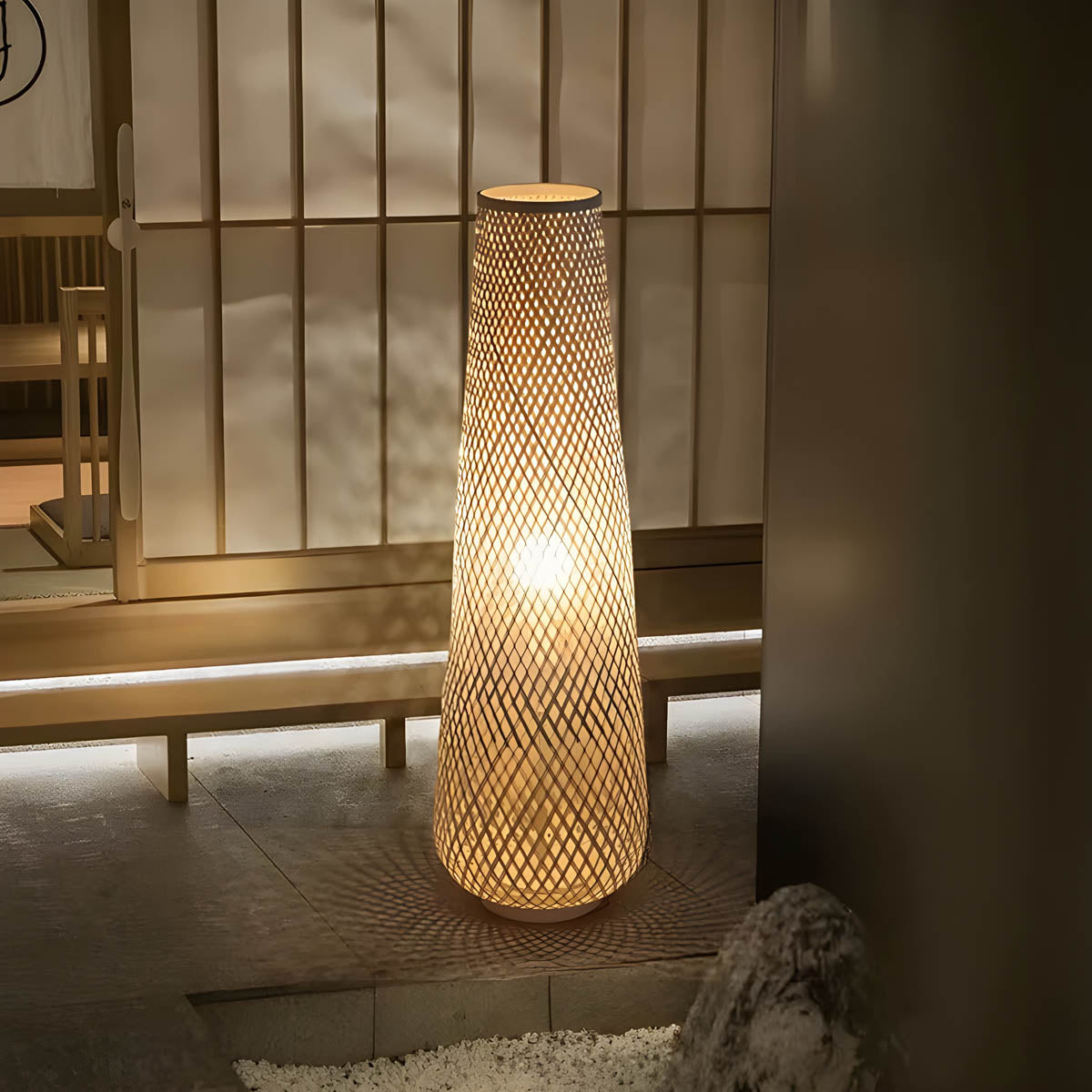 Fielding Form Rattan Floor Lamp — gallery image 10