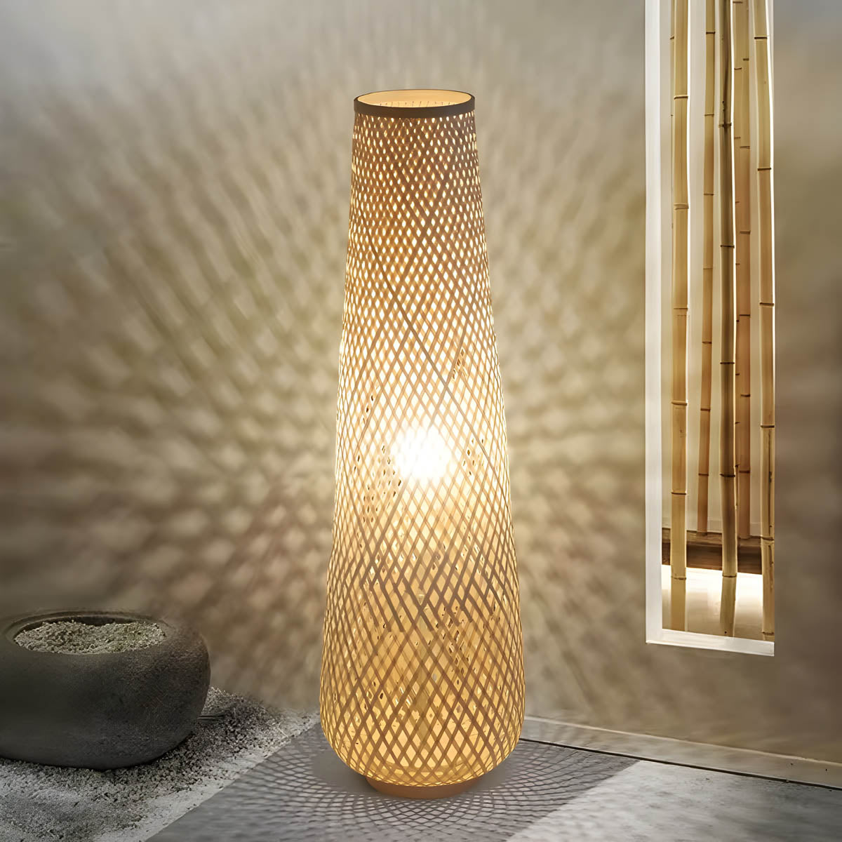 Fielding Form Rattan Floor Lamp — gallery image 6