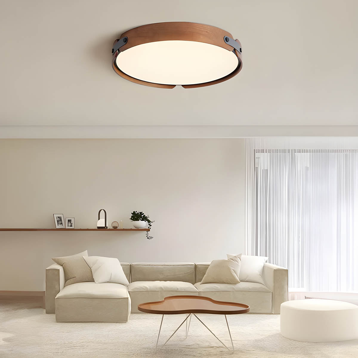Hollis Grain Wood LED Ceiling Light — gallery image 5
