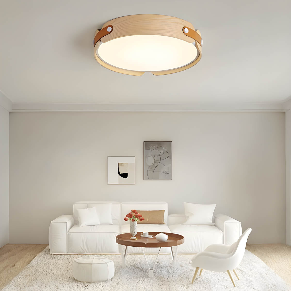 Hollis Grain Wood LED Ceiling Light — gallery image 2