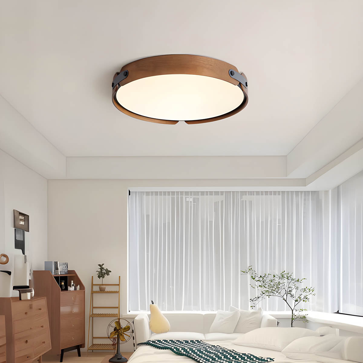 Hollis Grain Wood LED Ceiling Light — gallery image 3