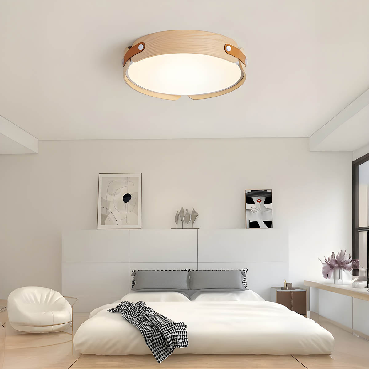 Hollis Grain Wood LED Ceiling Light — gallery image 4
