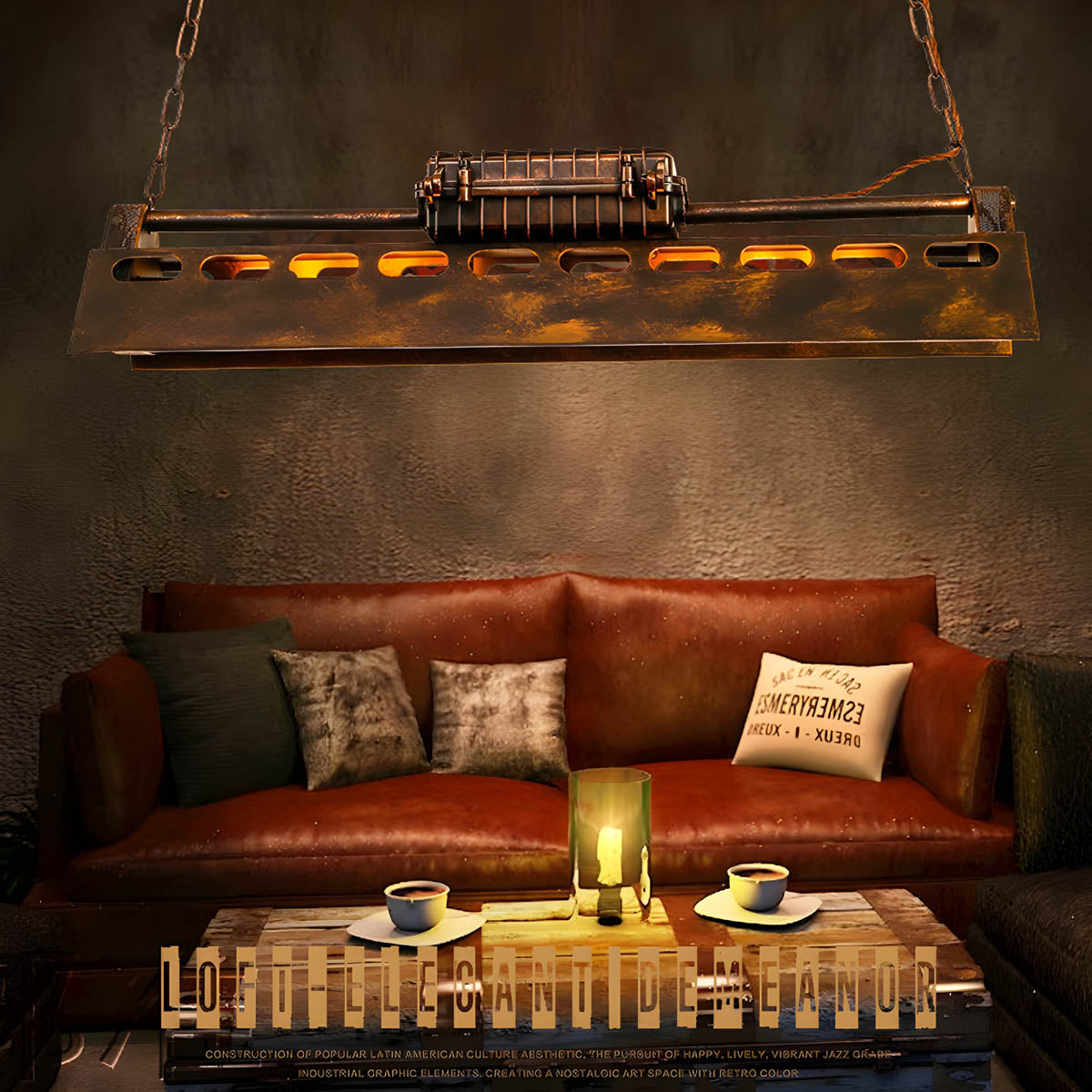 Rosewood Form Metal Pendant Light — gallery image 8