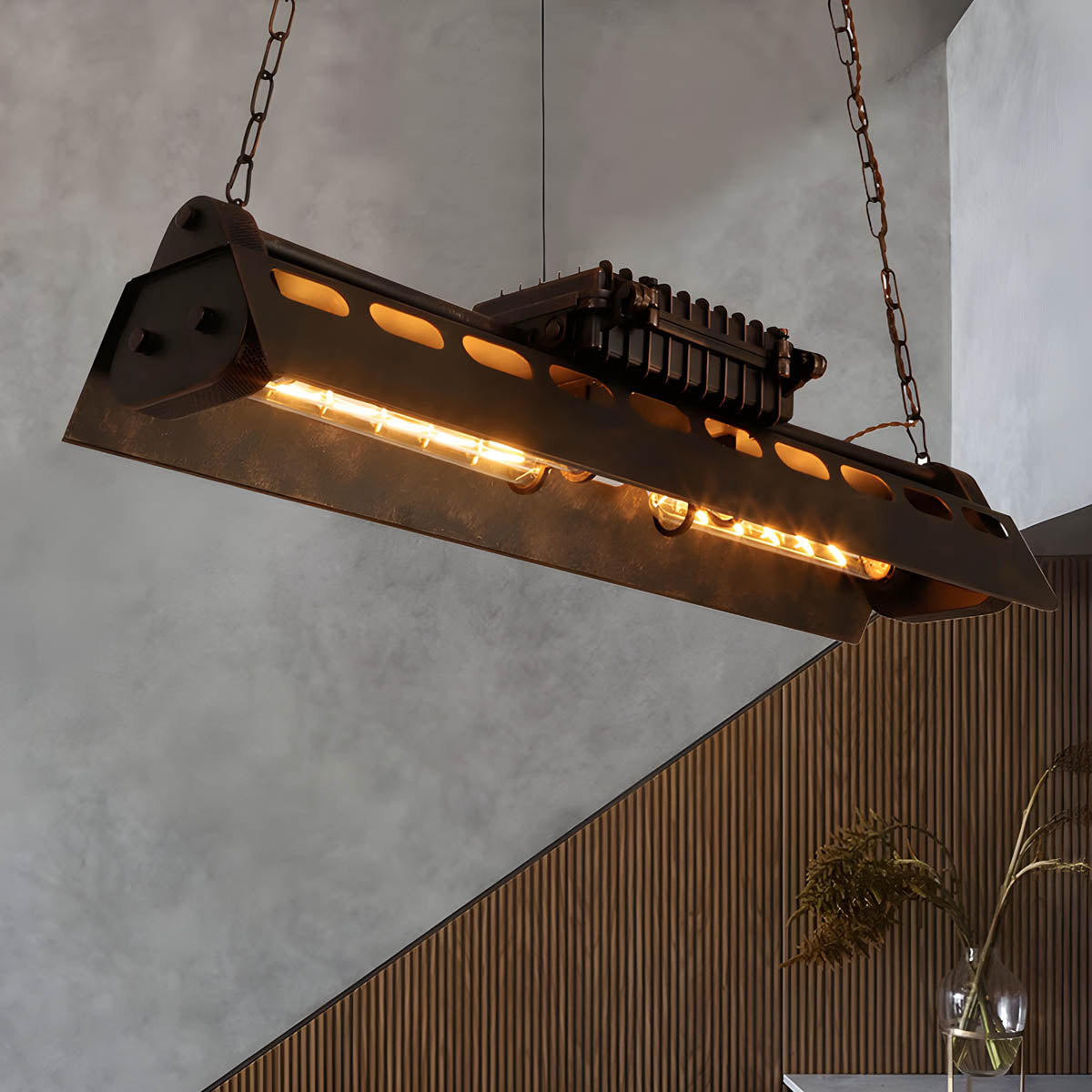 Rosewood Form Metal Pendant Light — gallery image 10