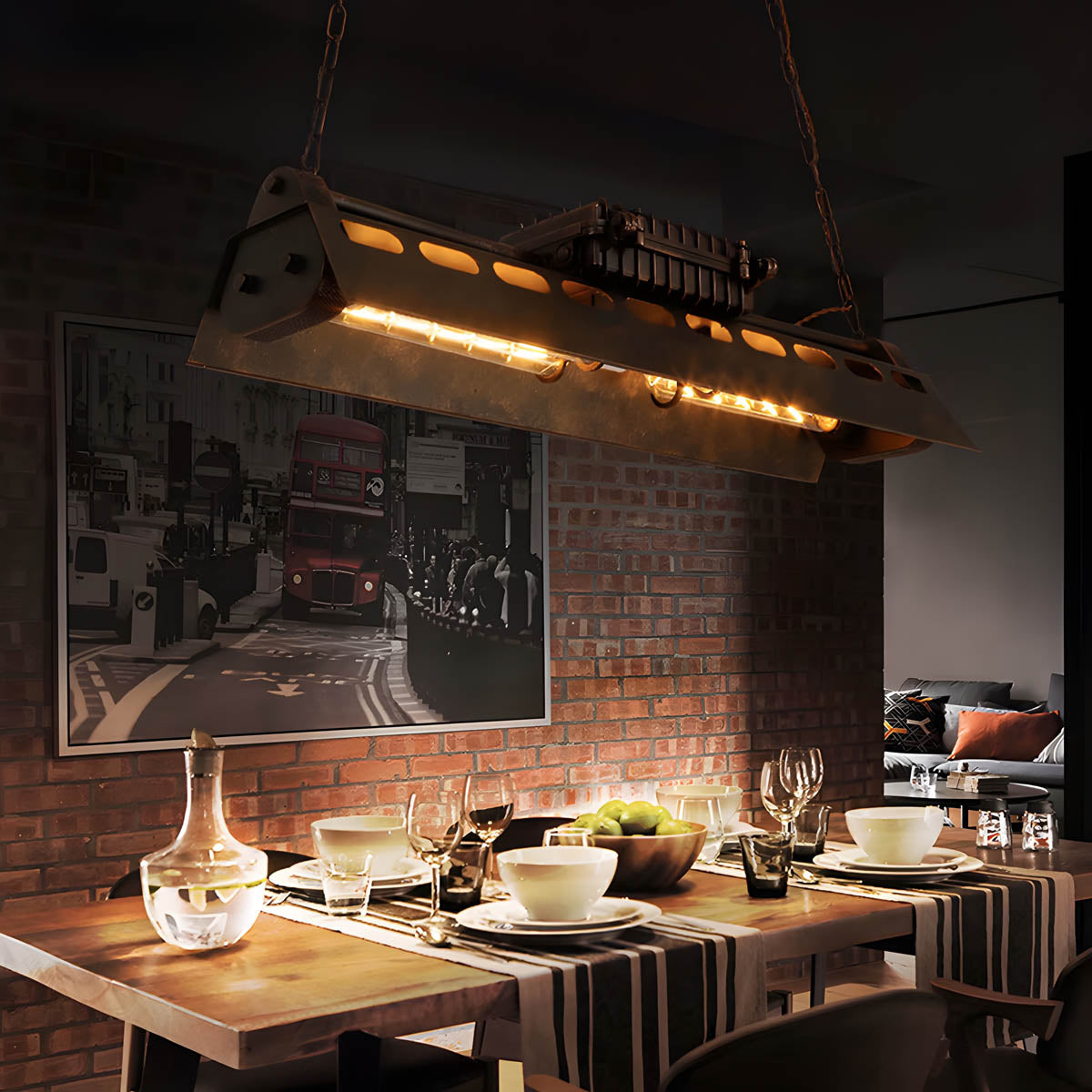 Rosewood Form Metal Pendant Light — gallery image 6