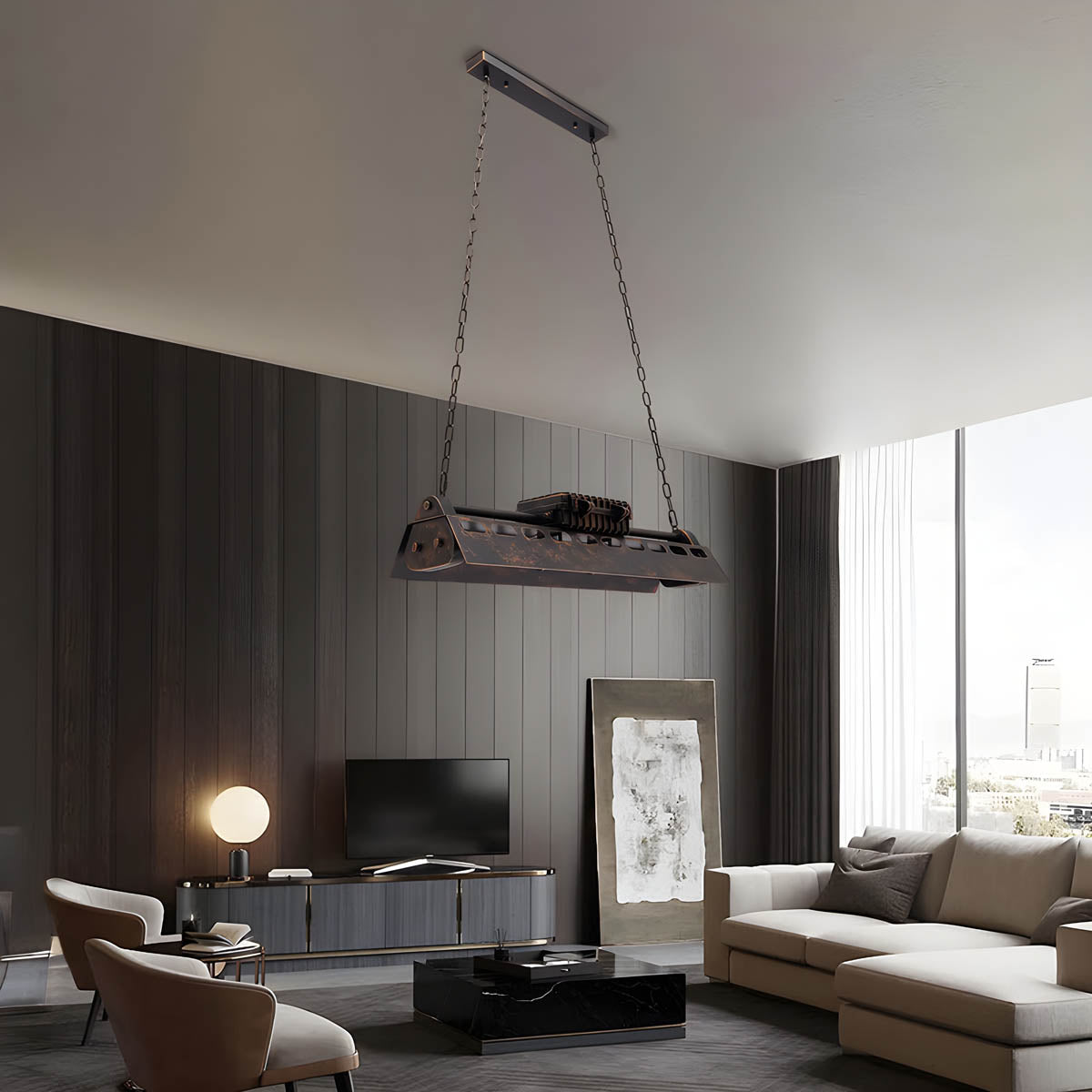 Rosewood Form Metal Pendant Light — gallery image 5