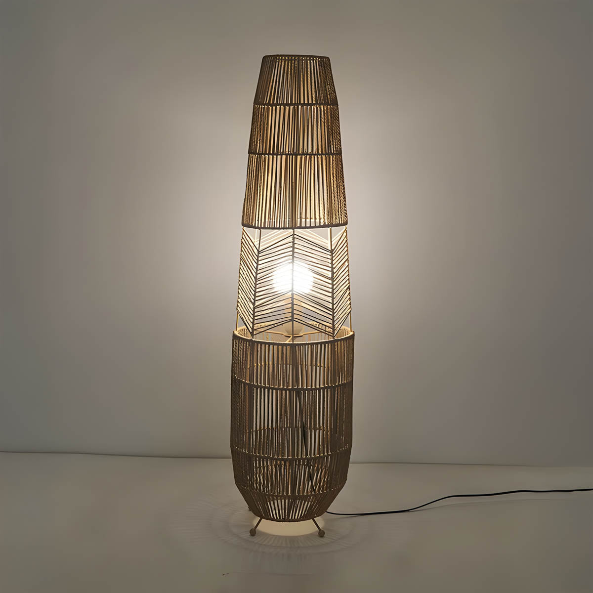 Acorn Form Rattan Floor Lamp — gallery image 15