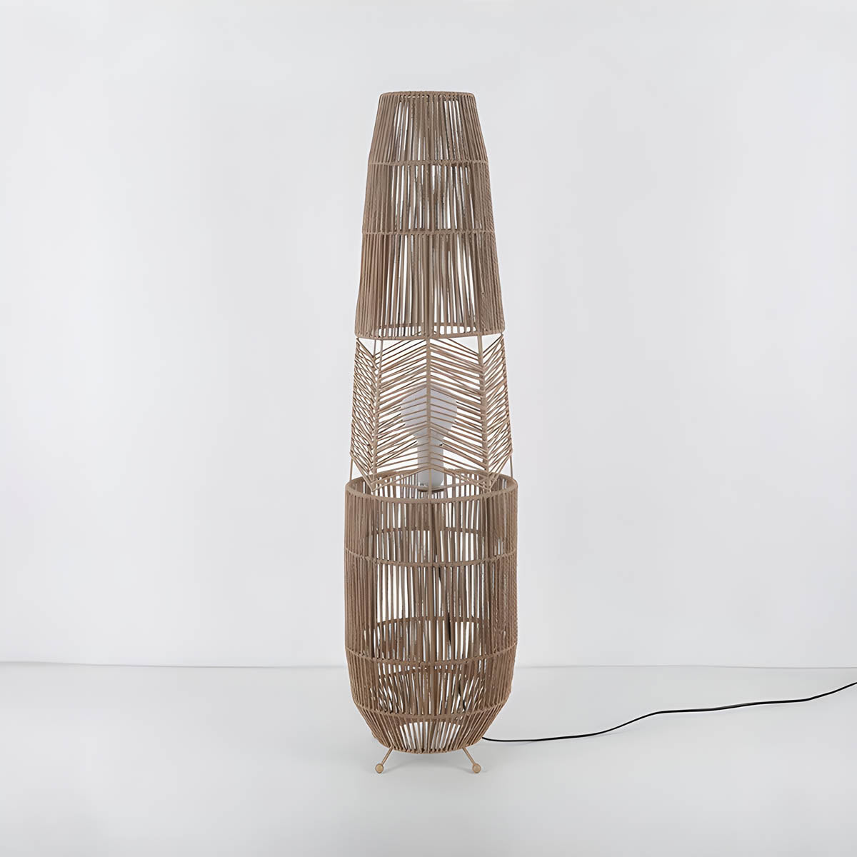 Acorn Form Rattan Floor Lamp — gallery image 18