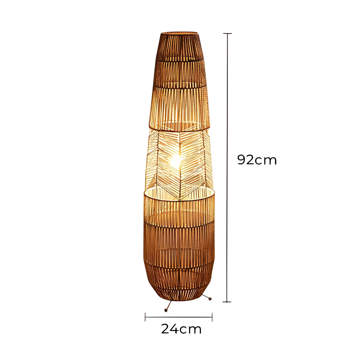Acorn Form Rattan Floor Lamp — gallery image 23