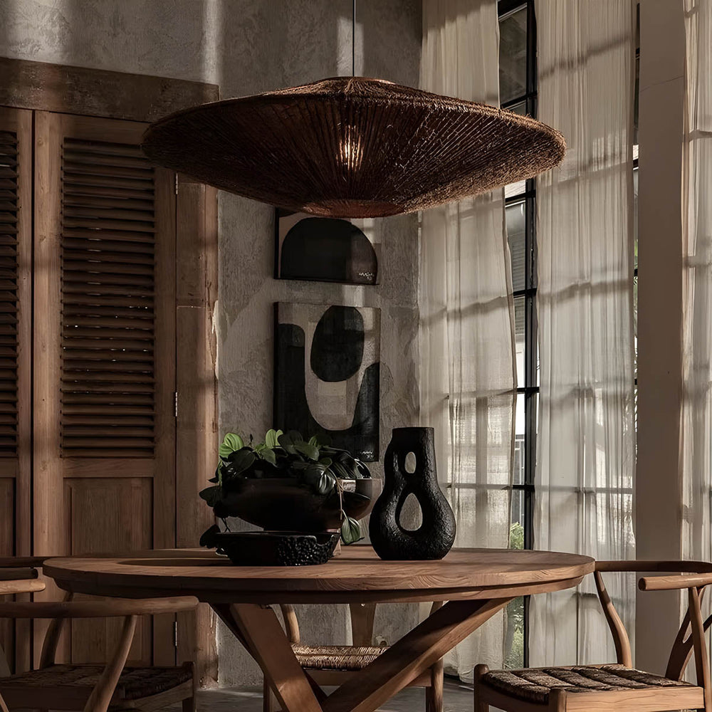 Greystone Form Rattan Chandelier — gallery image 4