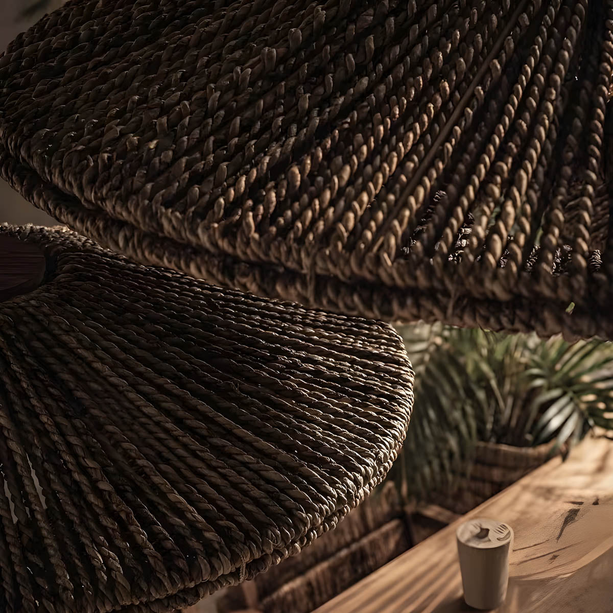 Greystone Form Rattan Chandelier — gallery image 7