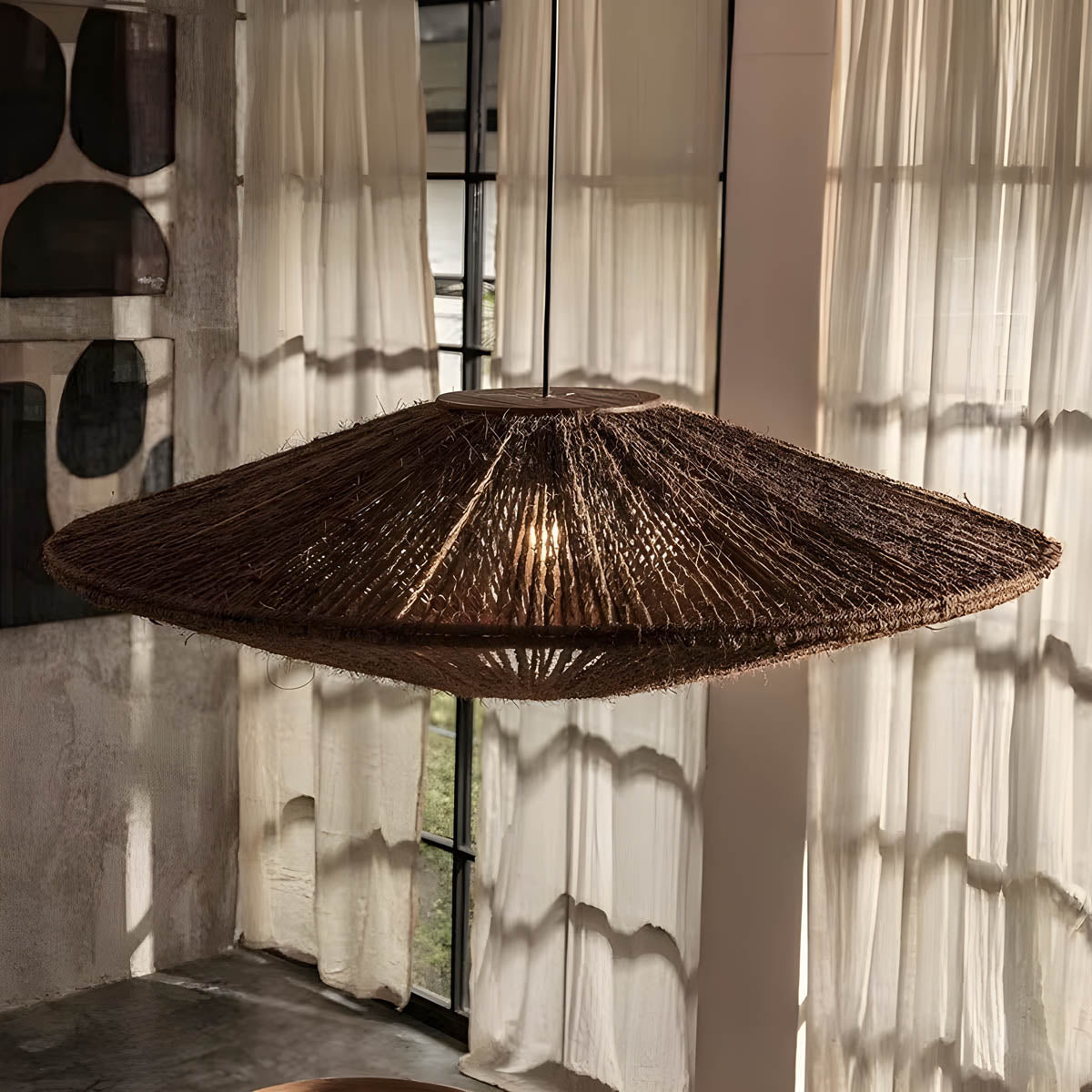 Greystone Form Rattan Chandelier — gallery image 5