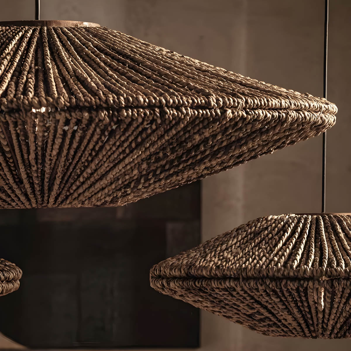 Greystone Form Rattan Chandelier — gallery image 6