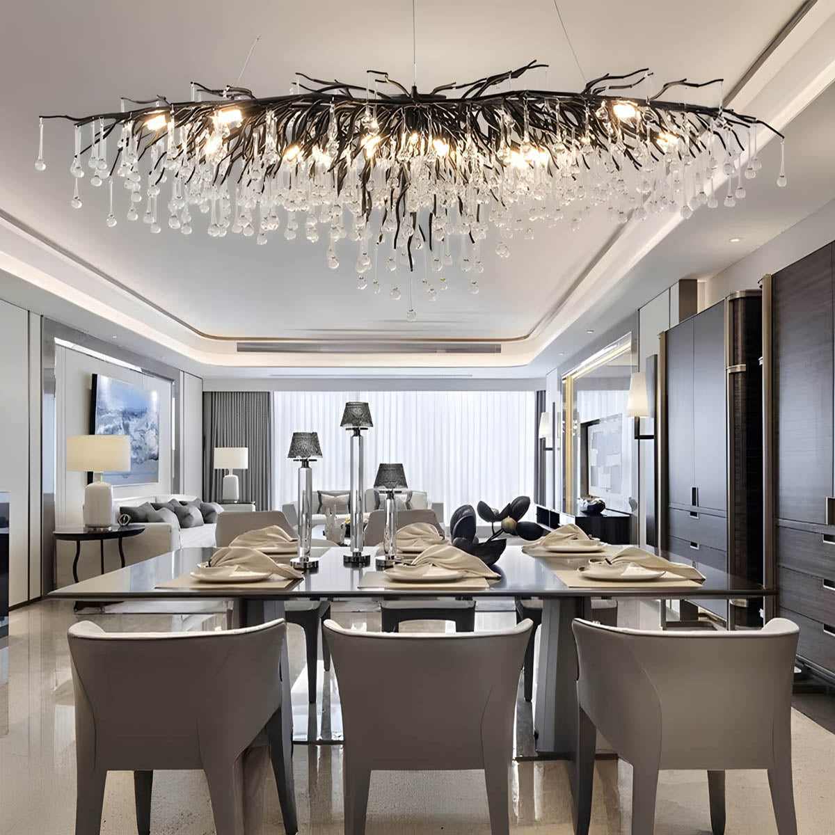 Larchwood Form Crystal Chandelier — gallery image 3