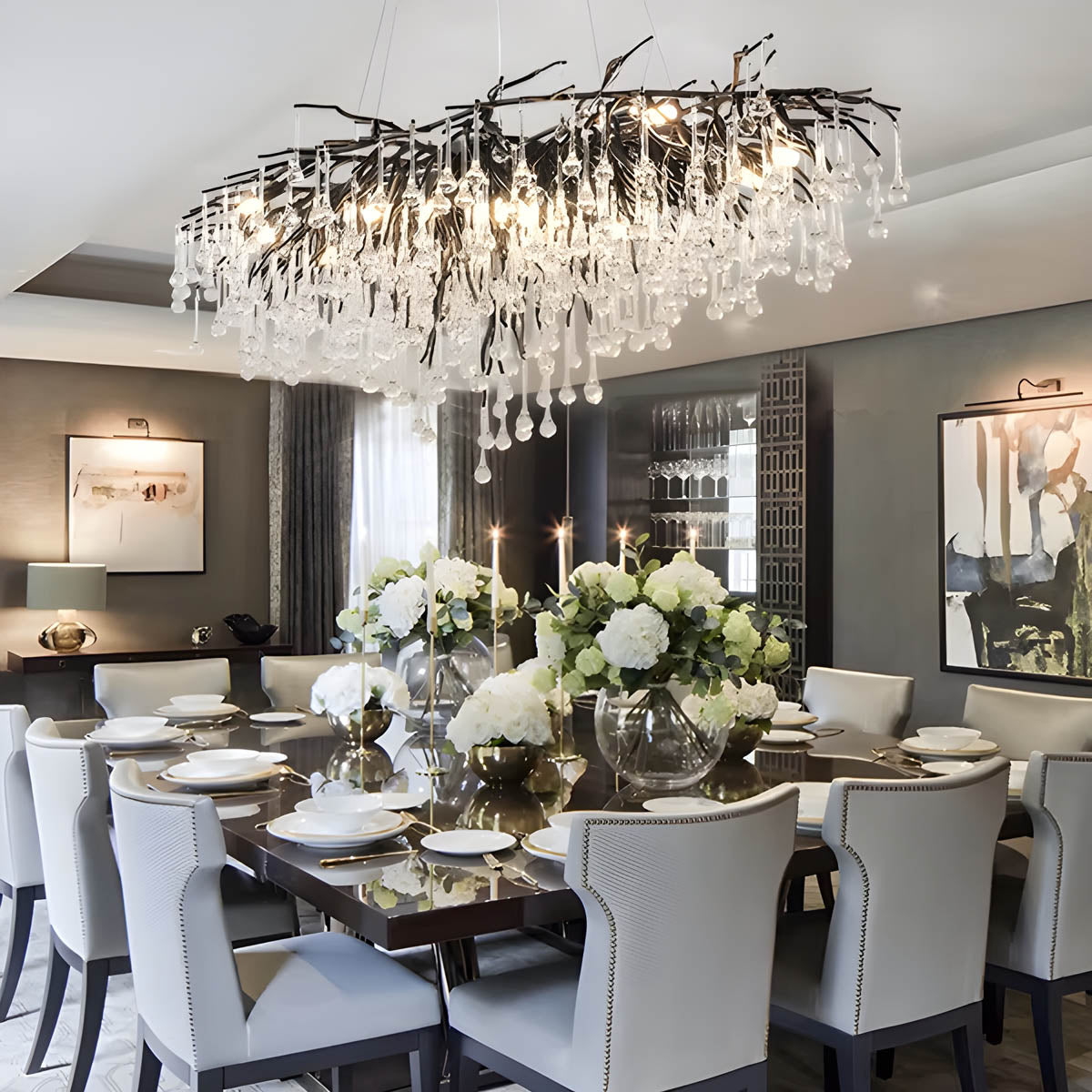 Larchwood Form Crystal Chandelier — gallery image 7