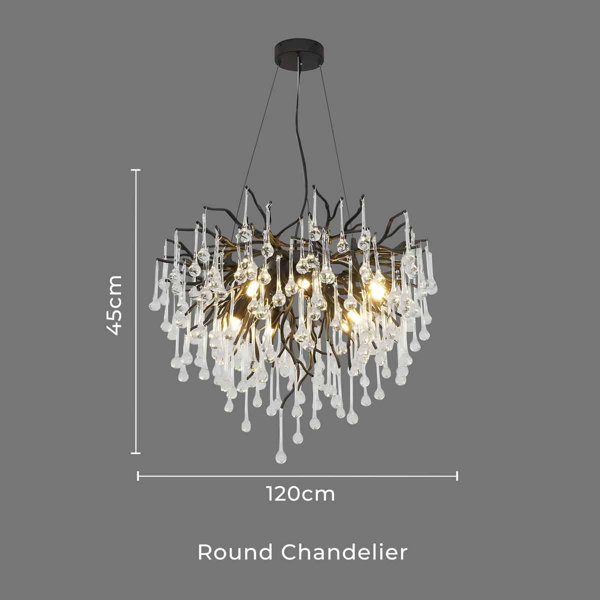 Larchwood Form Crystal Chandelier — gallery image 14