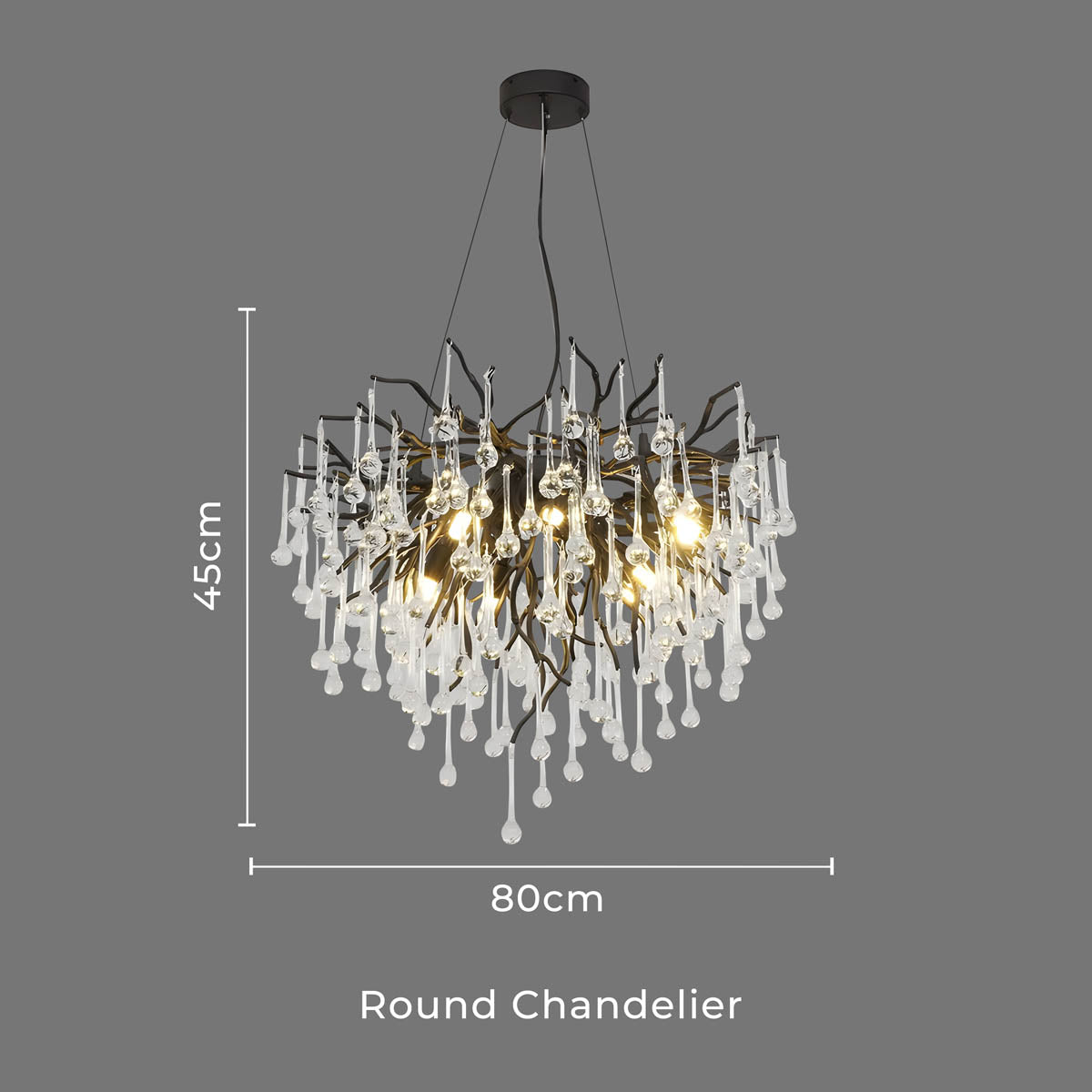 Larchwood Form Crystal Chandelier — gallery image 12