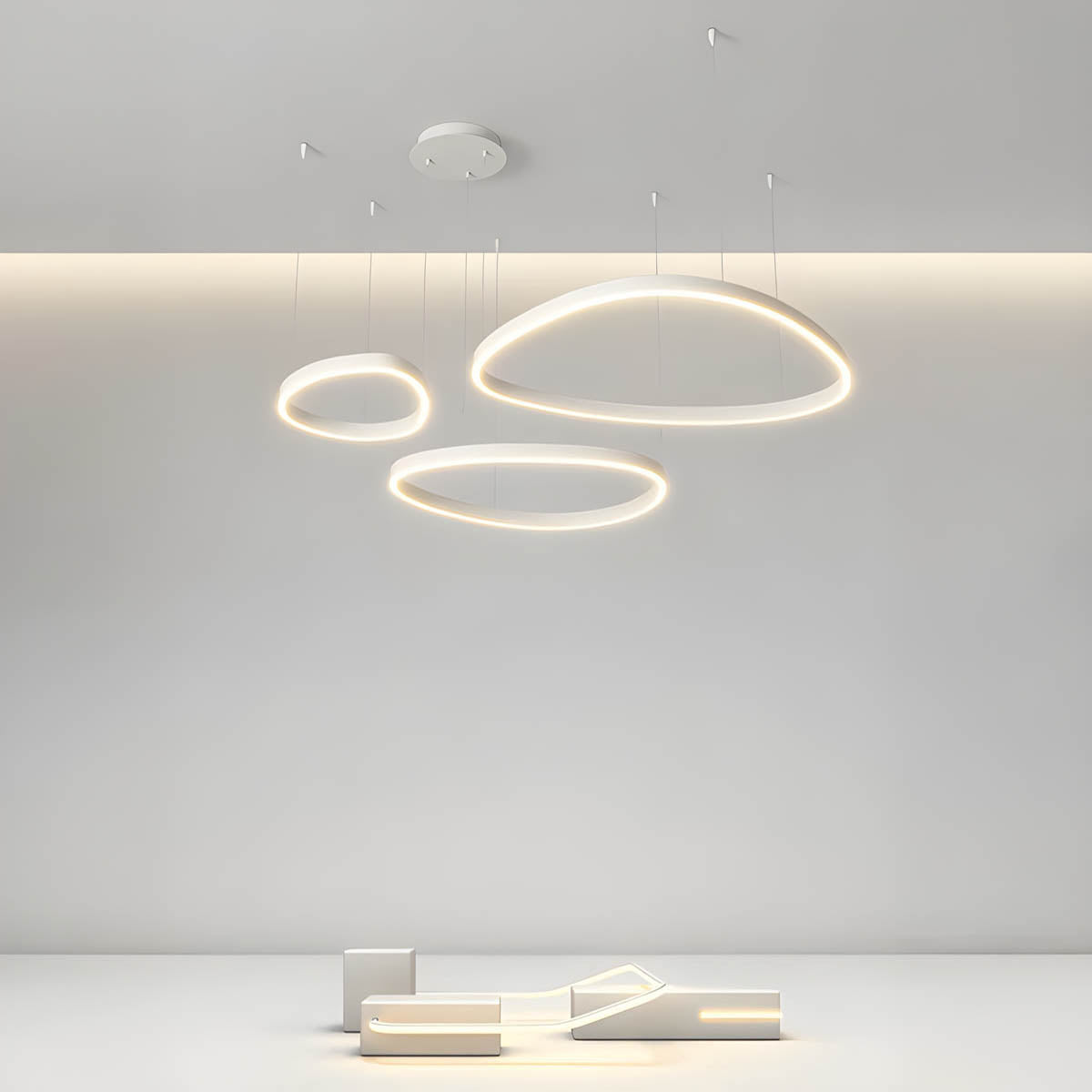 Woodford Form Aluminum Chandelier — gallery image 9