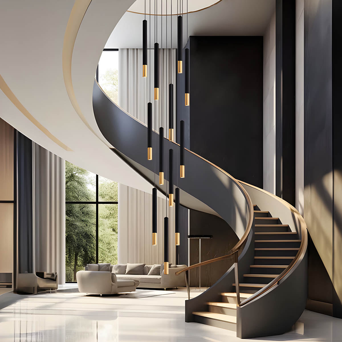 Bracken Beam Aluminum Chandelier — gallery image 6