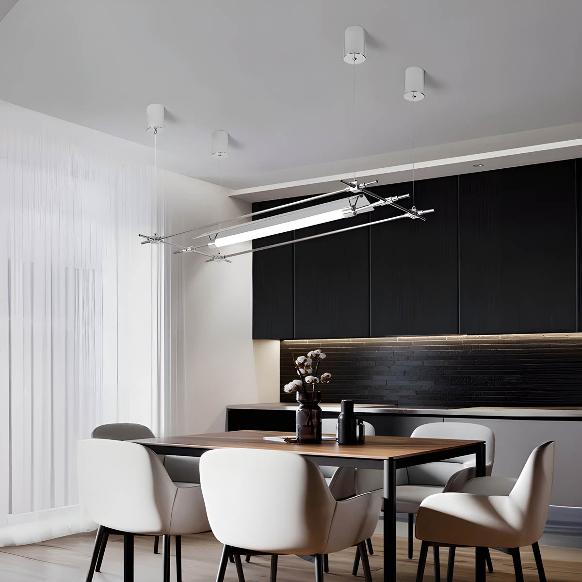 Cedar Beam Stainless Steel Pendant Light — gallery image 2