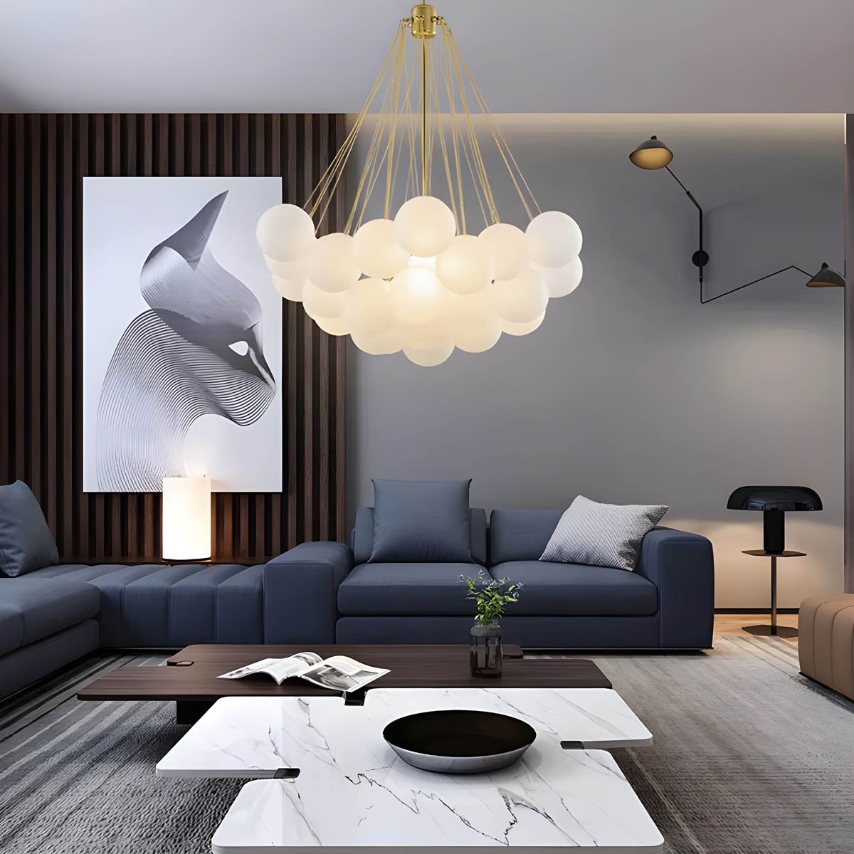 Tilden Beam Glass Cluster Chandelier — gallery image 2