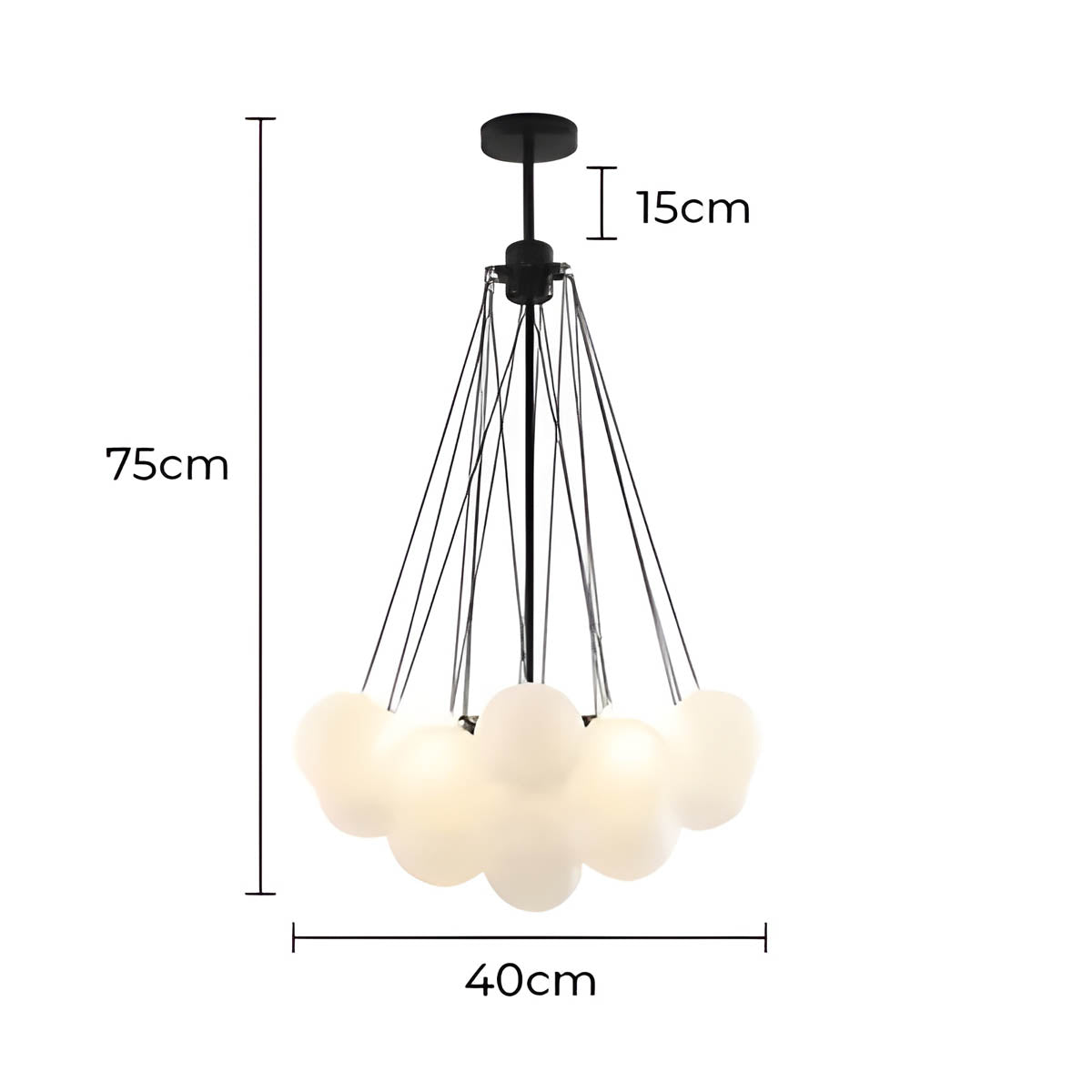 Tilden Beam Glass Cluster Chandelier — gallery image 18