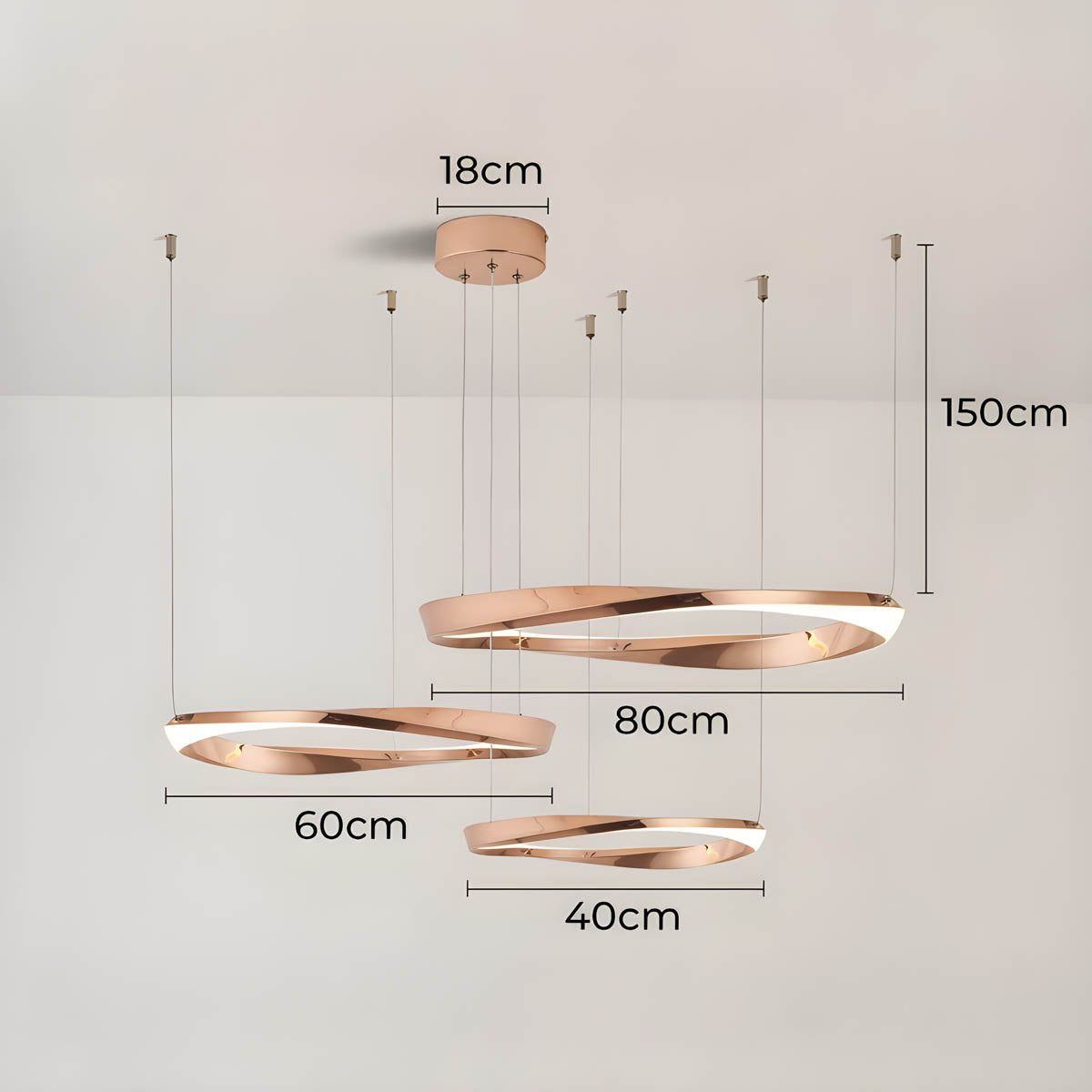 Reed Beam Acrylic Ring Chandelier — gallery image 7