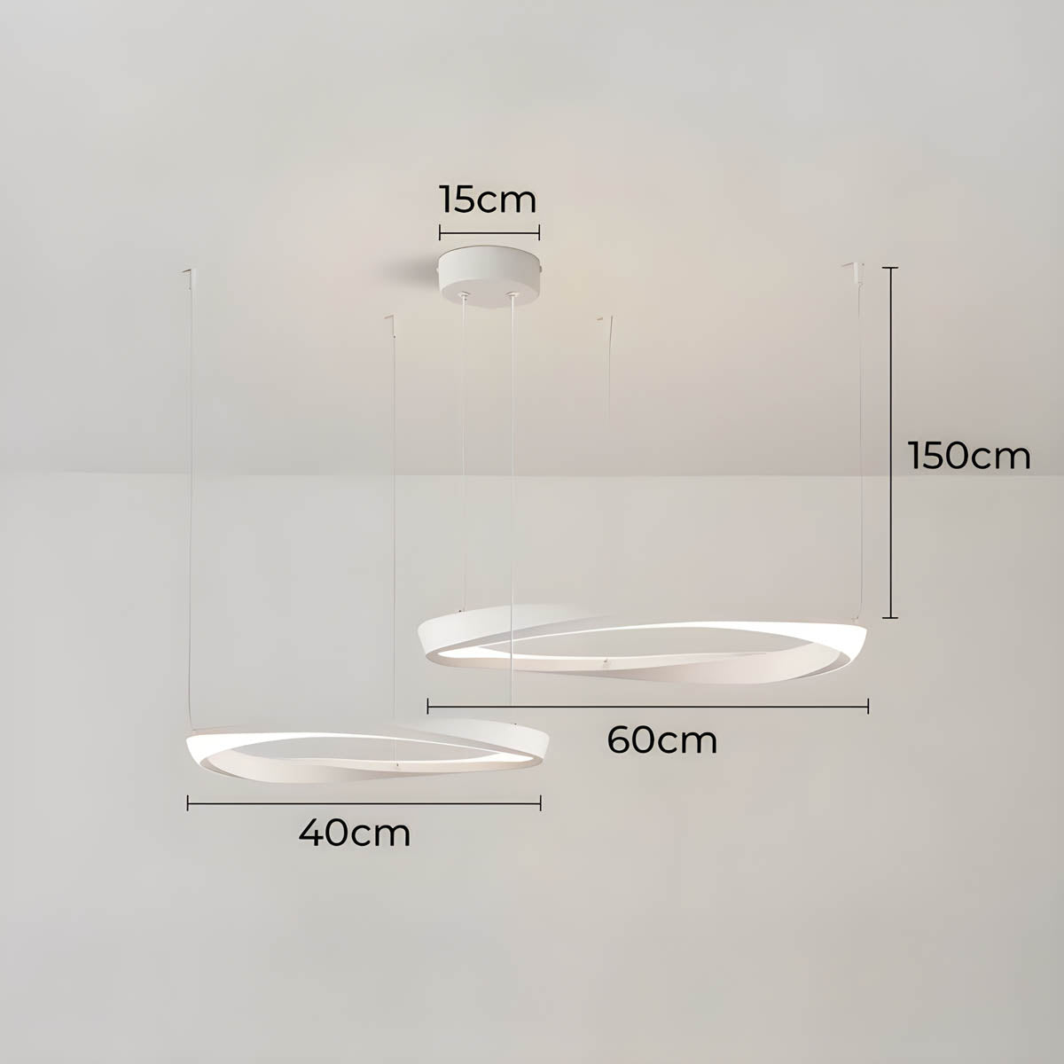 Reed Beam Acrylic Ring Chandelier — gallery image 13