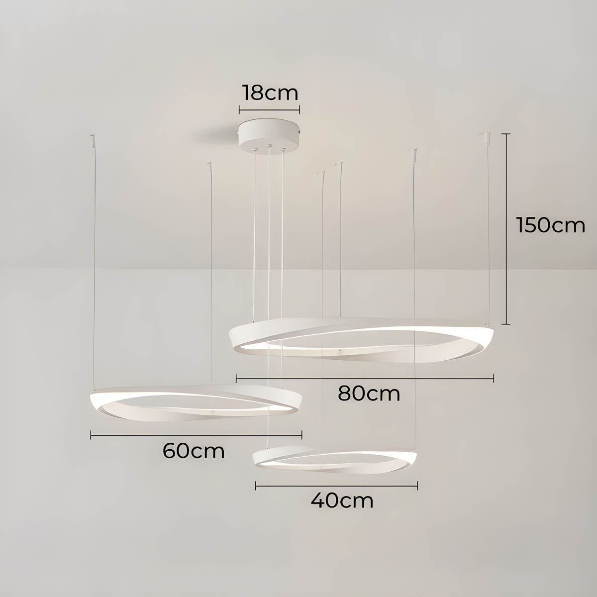 Reed Beam Acrylic Ring Chandelier — gallery image 12