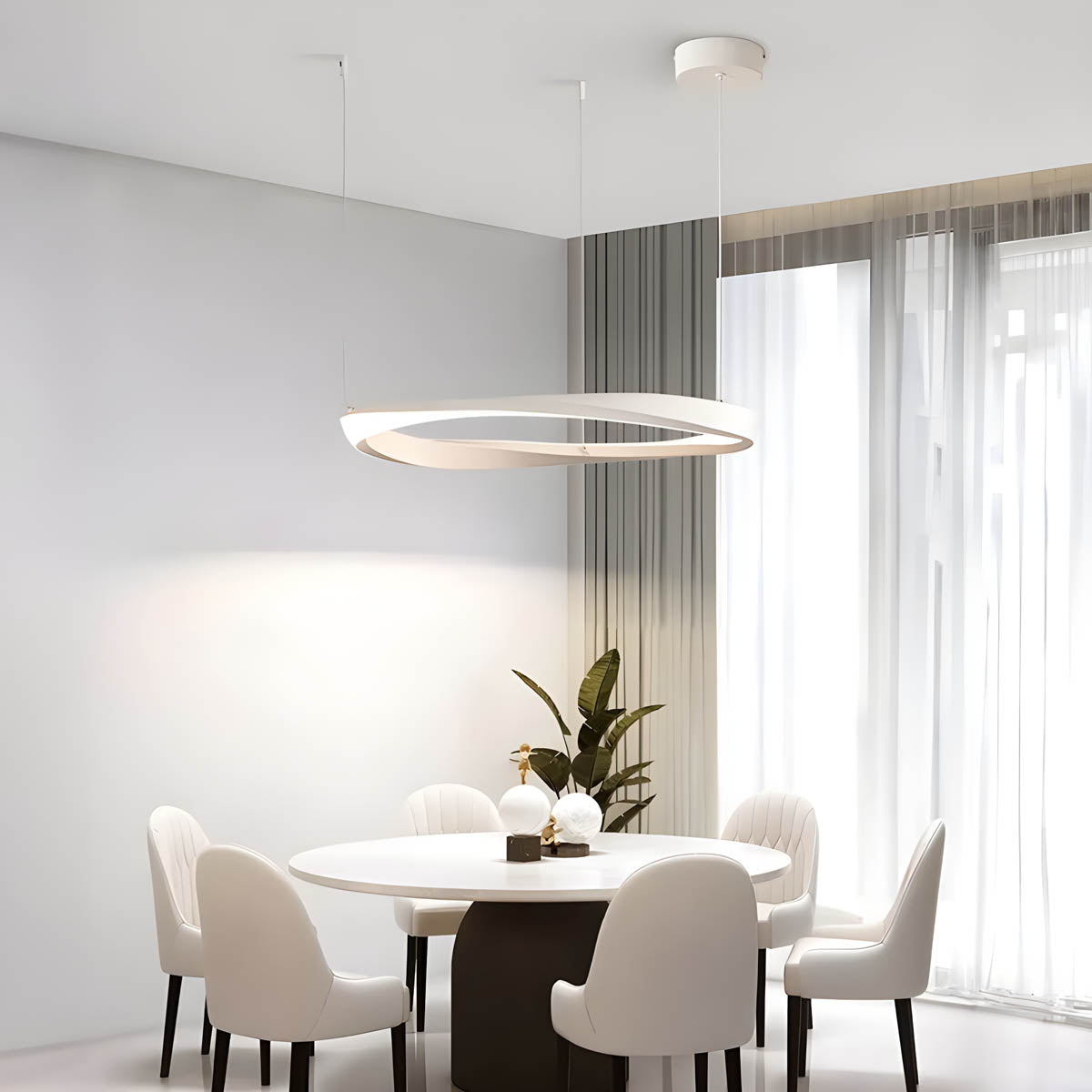 Reed Beam Acrylic Ring Chandelier — gallery image 20