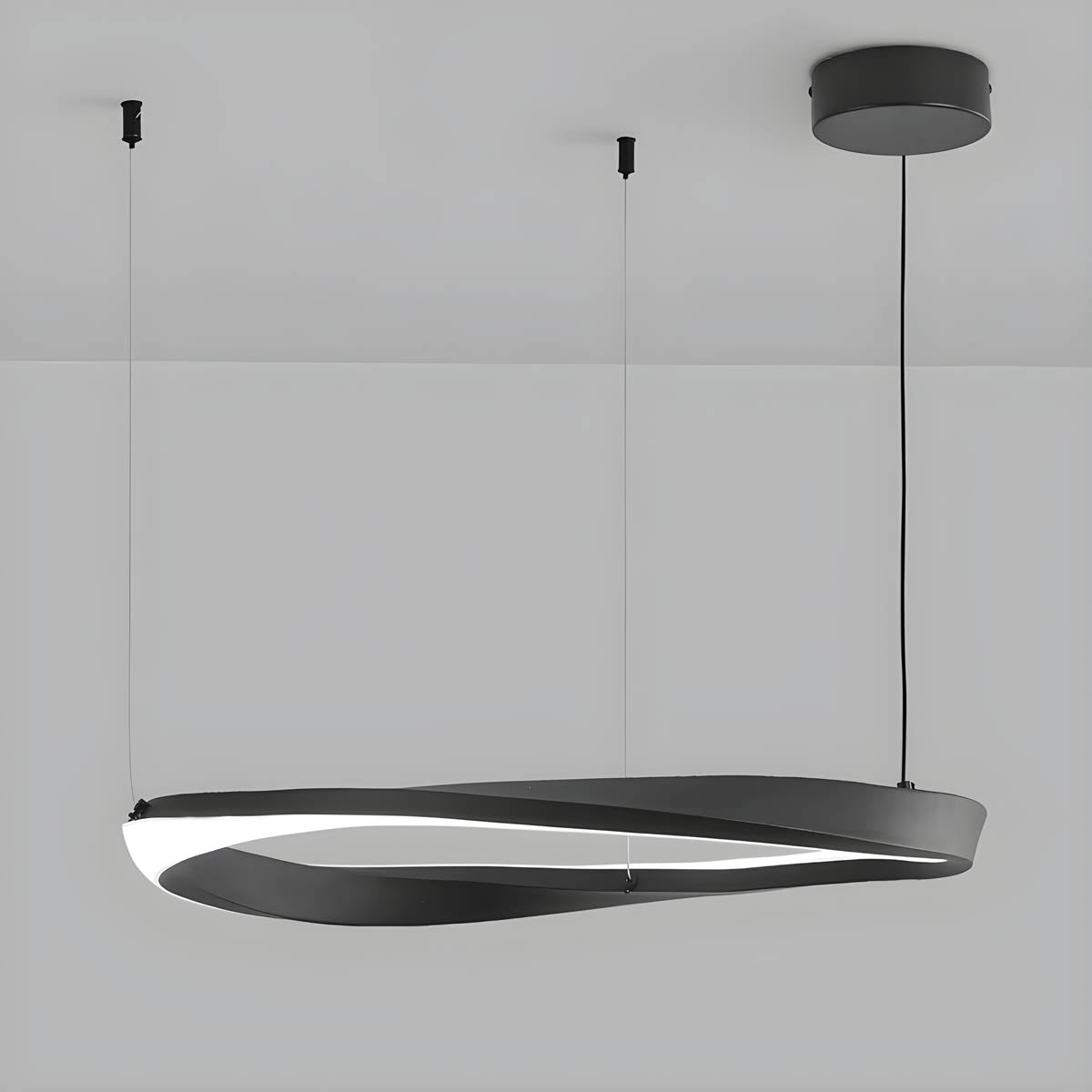 Reed Beam Acrylic Ring Chandelier — gallery image 4