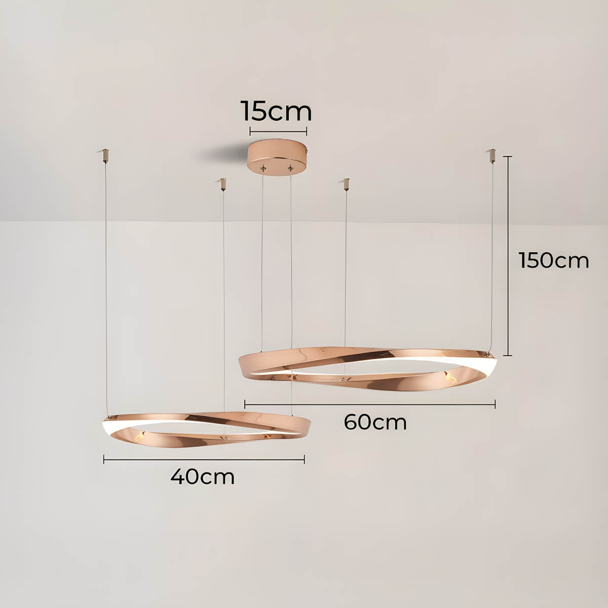 Reed Beam Acrylic Ring Chandelier — gallery image 29