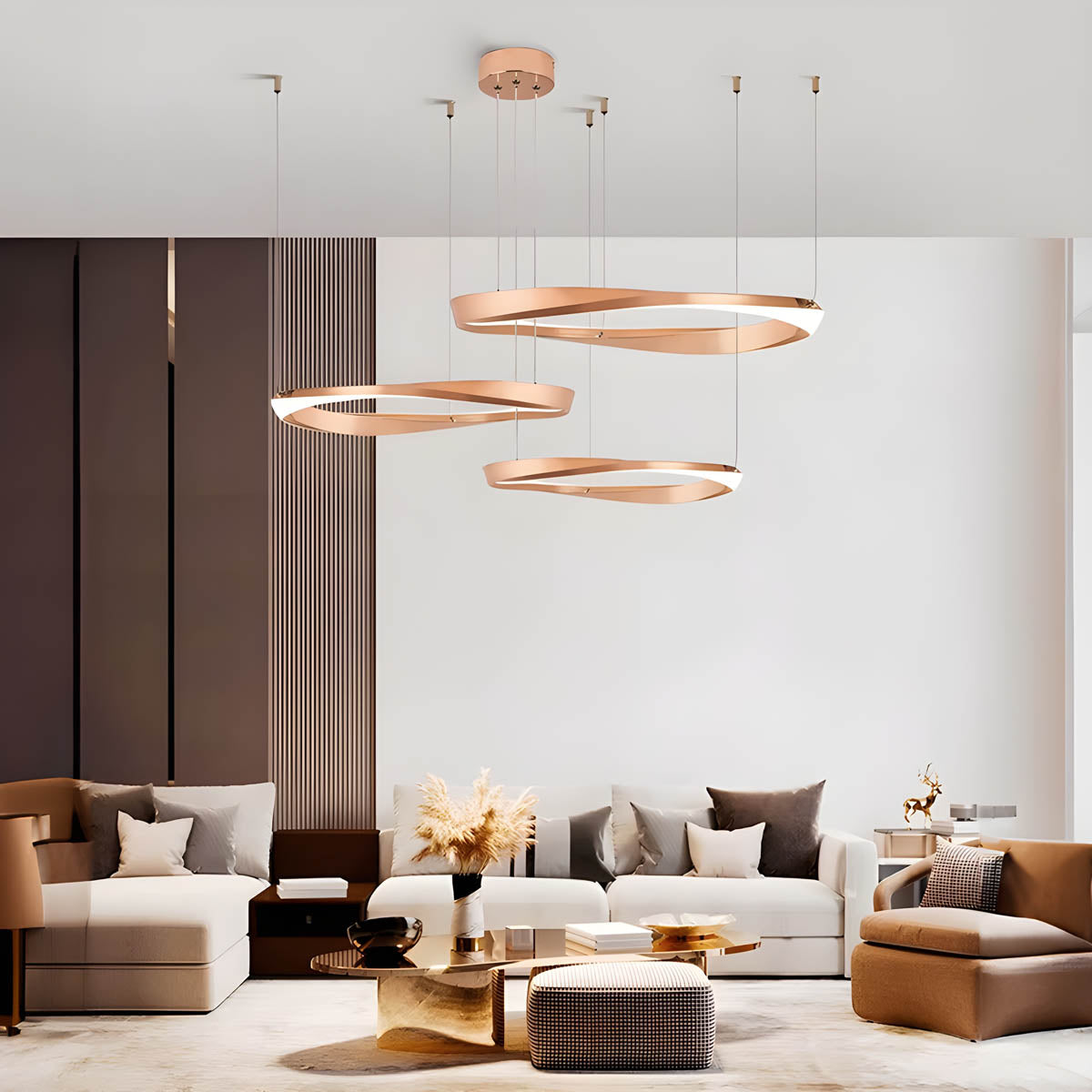 Reed Beam Acrylic Ring Chandelier — gallery image 19