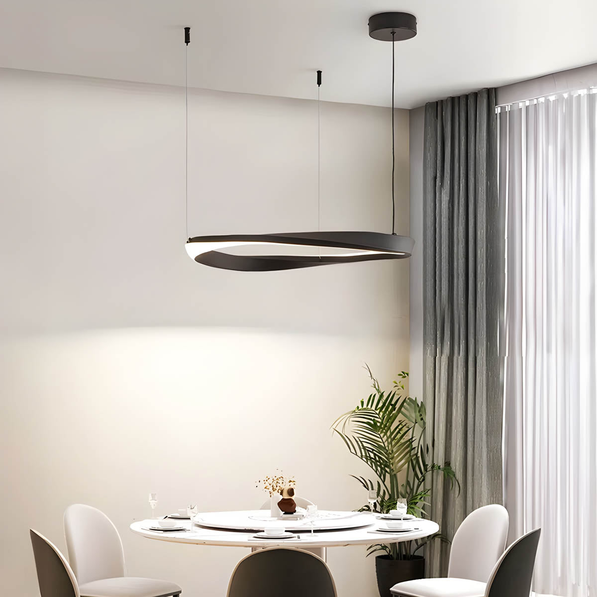 Reed Beam Acrylic Ring Chandelier — gallery image 18