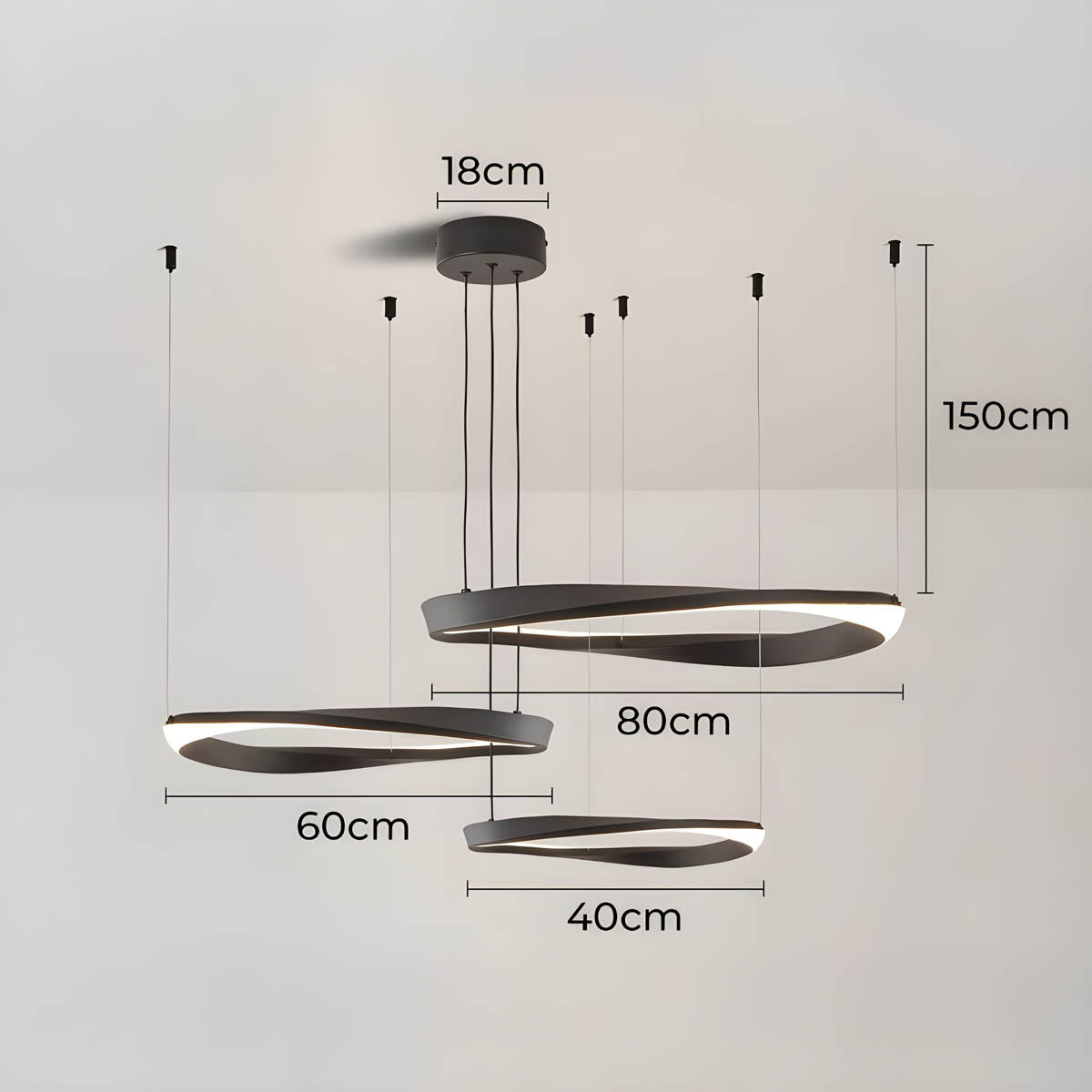 Reed Beam Acrylic Ring Chandelier — gallery image 24