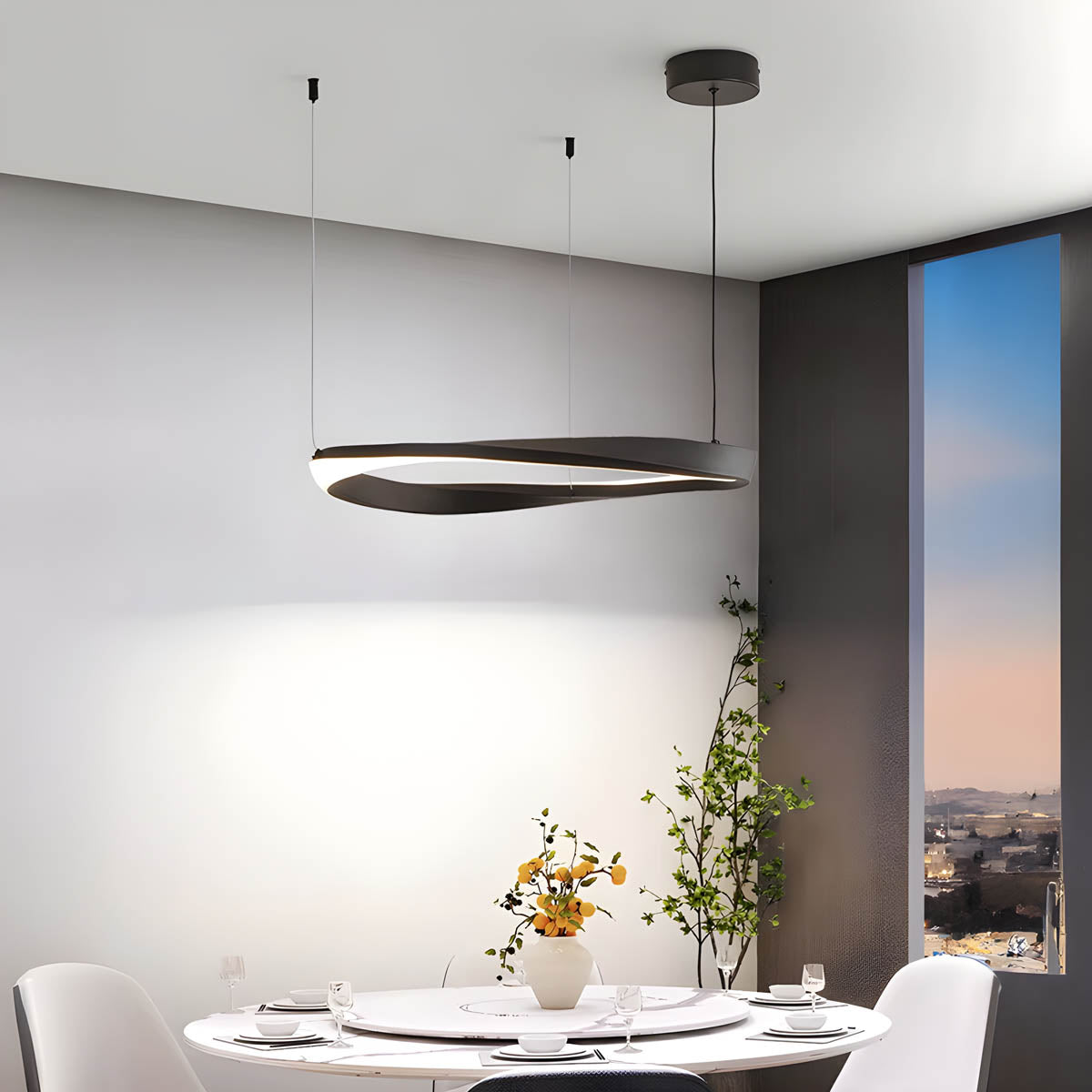 Reed Beam Acrylic Ring Chandelier — gallery image 17