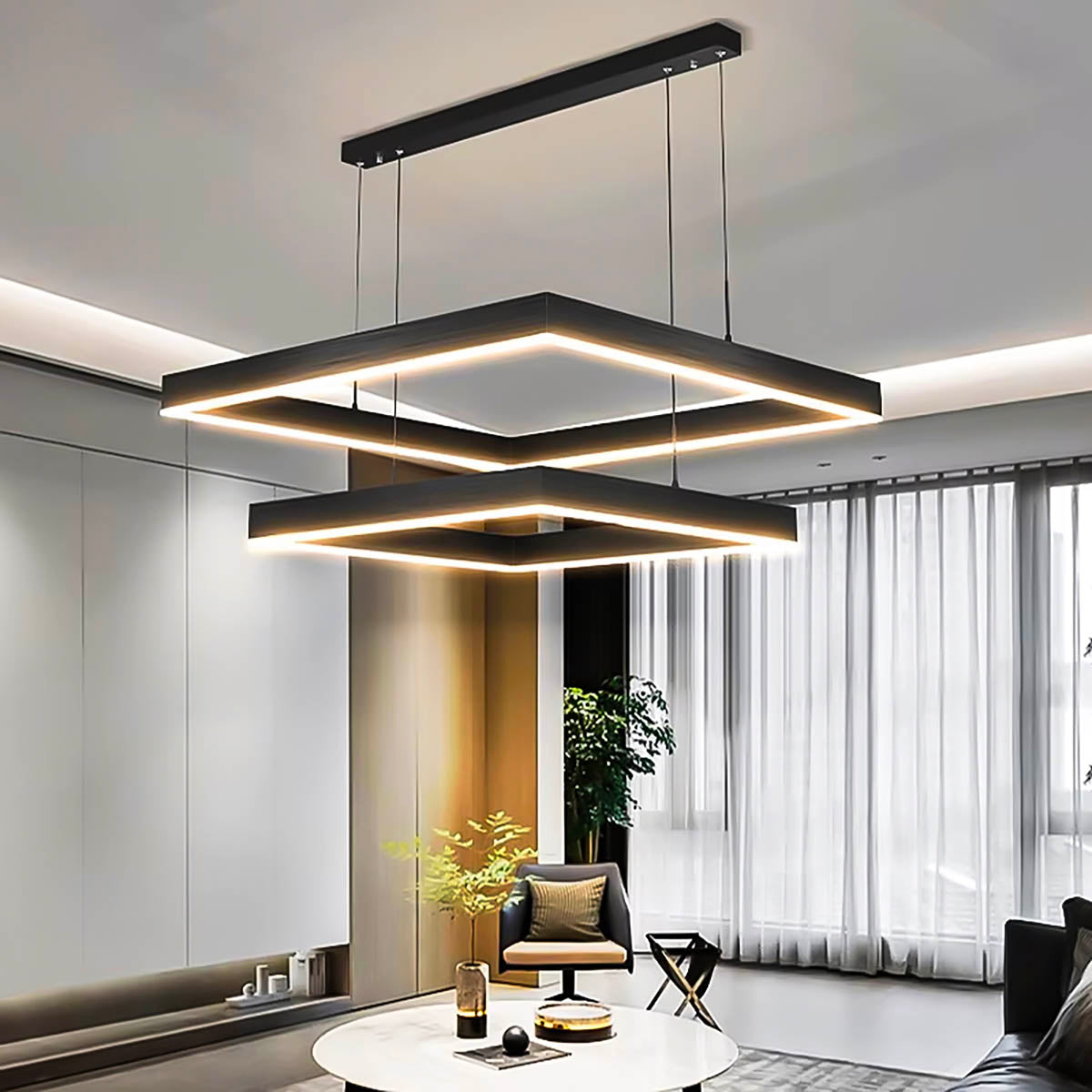 Fenwick Beam Acrylic Linear Chandelier — gallery image 3