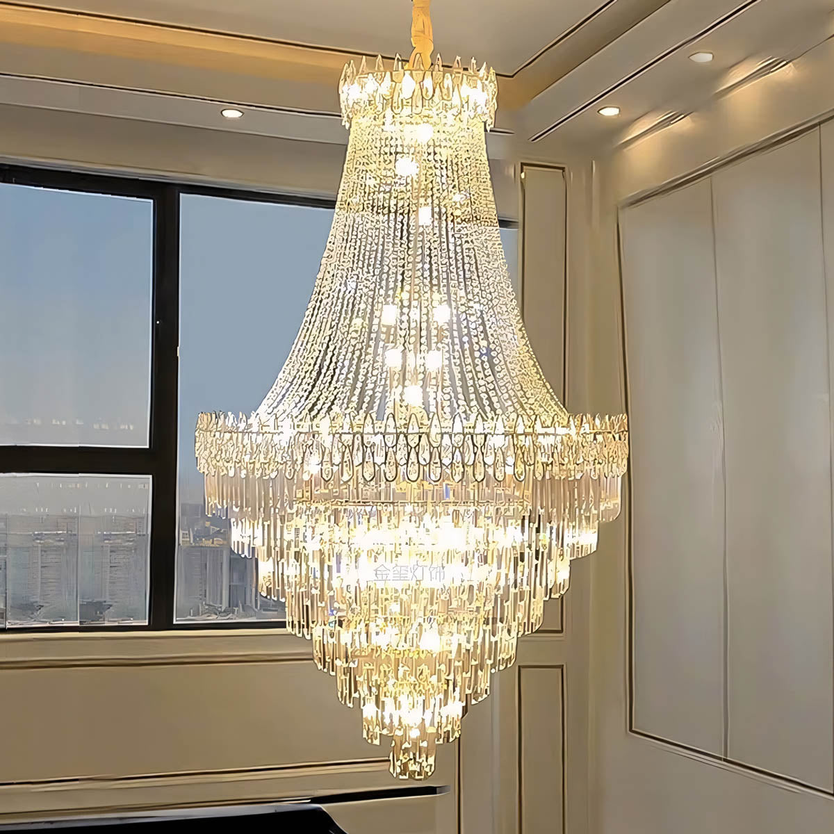 Hazel Beam Crystal Chandelier — gallery image 7