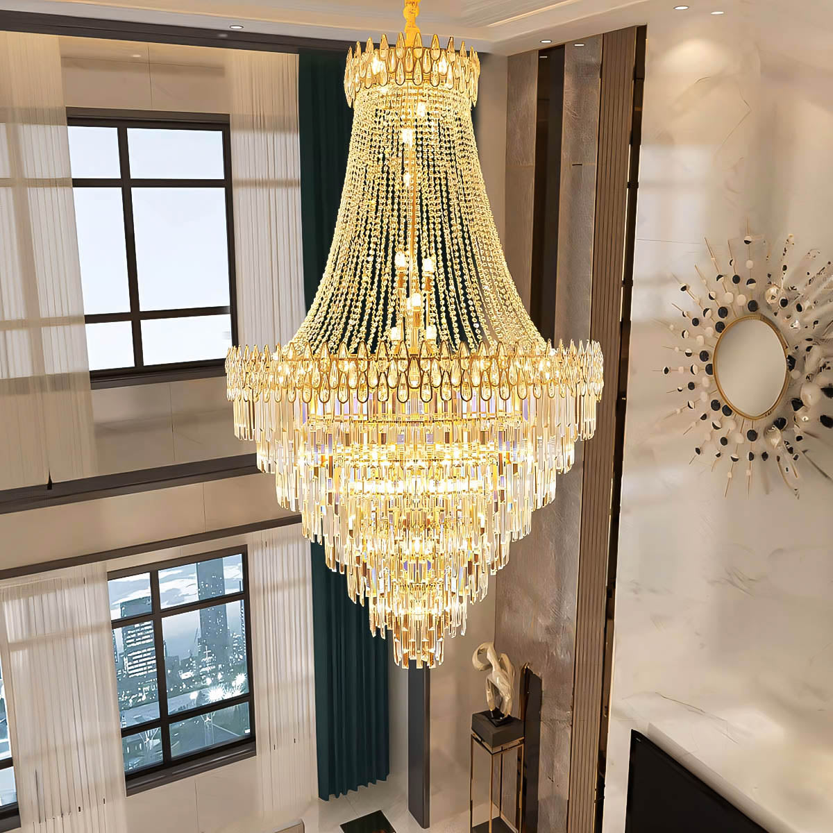 Hazel Beam Crystal Chandelier — gallery image 2