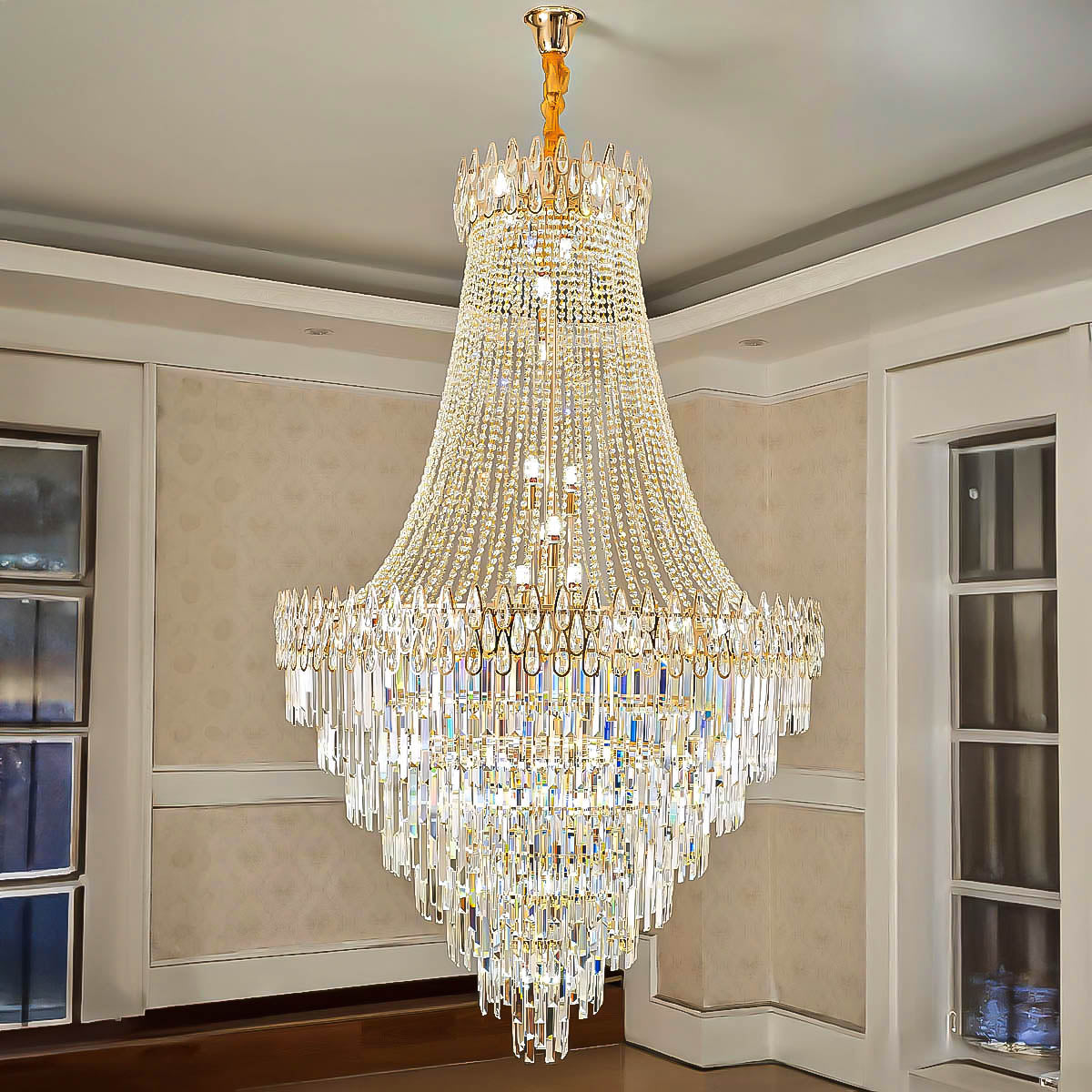 Hazel Beam Crystal Chandelier — gallery image 6