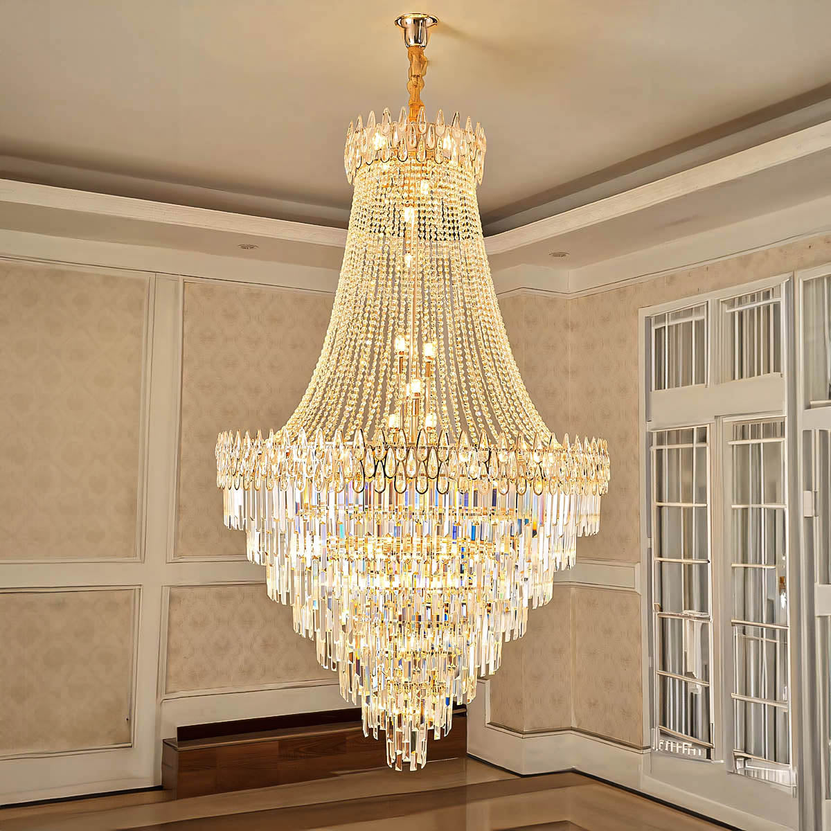 Hazel Beam Crystal Chandelier — gallery image 4